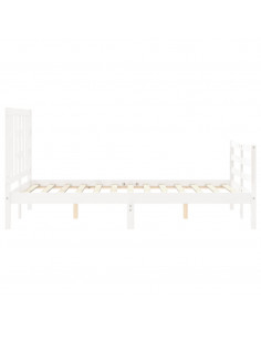 Giroletto con Testiera Bianco 120x200 cm in Legno Massello 2