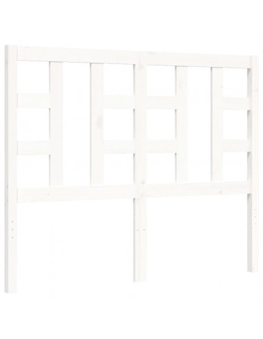 Giroletto con Testiera Bianco 120x200 cm in Legno Massello