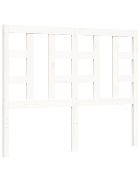 Giroletto con Testiera Bianco 120x200 cm in Legno Massello