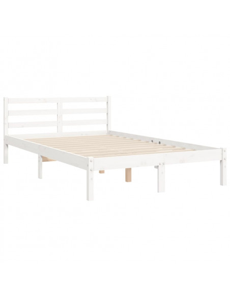 Giroletto con Testiera Bianco 120x200 cm in Legno Massello