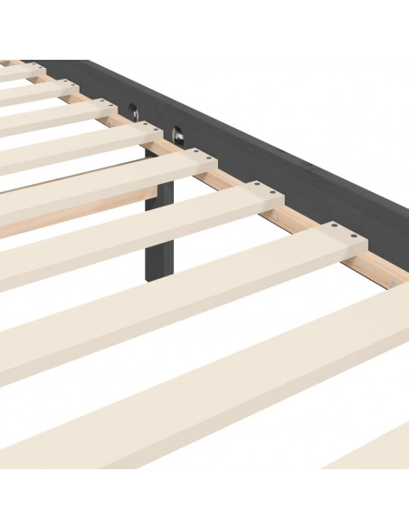 Giroletto con Testiera Grigio 200x200 cm in Legno Massello