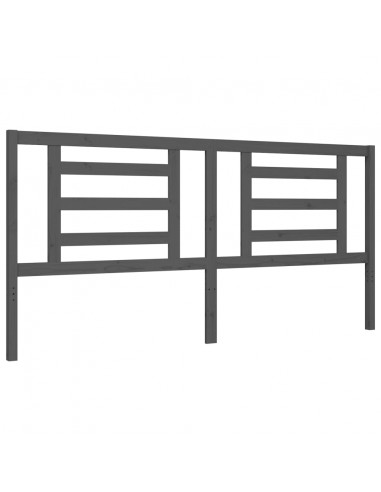 Giroletto con Testiera Grigio 200x200 cm in Legno Massello