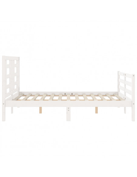 Giroletto con Testiera Bianco 120x200 cm in Legno Massello