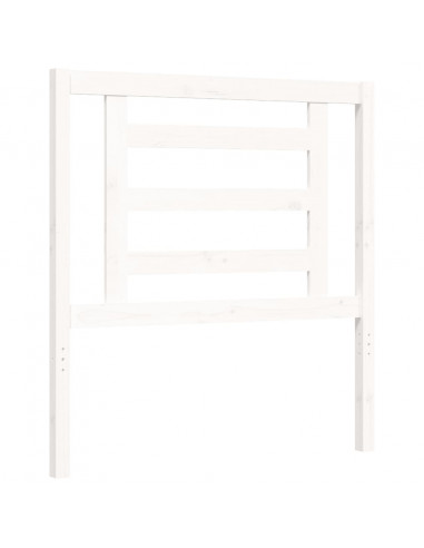 Giroletto con Testiera Bianco 90x200 cm in Legno Massello