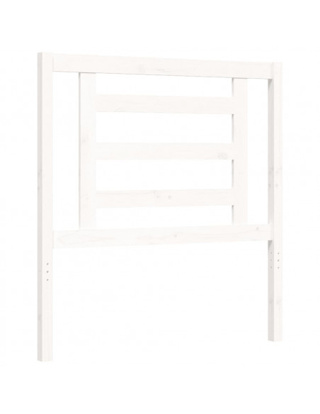 Giroletto con Testiera Bianco 90x200 cm in Legno Massello