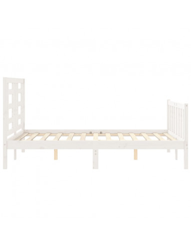 Giroletto con Testiera Bianco 120x200 cm in Legno Massello