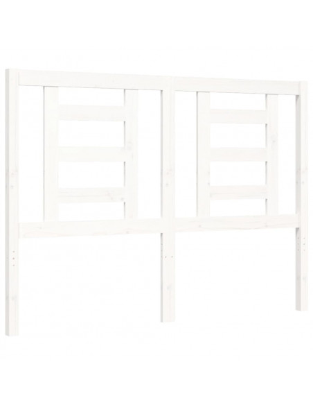 Giroletto con Testiera Bianco 120x200 cm in Legno Massello