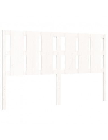 Giroletto con Testiera Bianco 160x200 cm Legno Massello