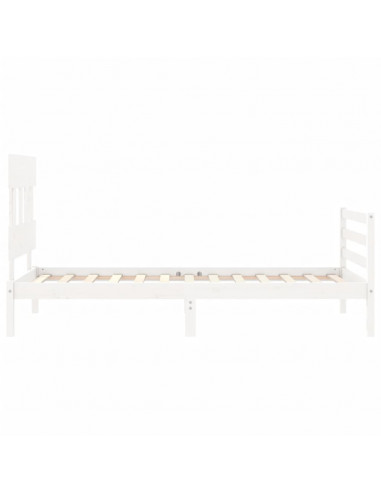 Giroletto con Testiera Bianco 100x200 cm in Legno Massello