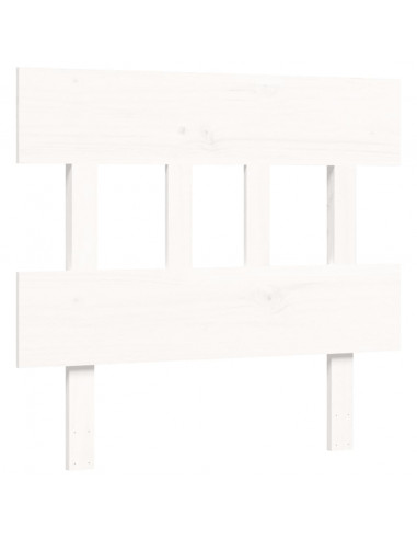 Giroletto con Testiera Bianco 100x200 cm in Legno Massello