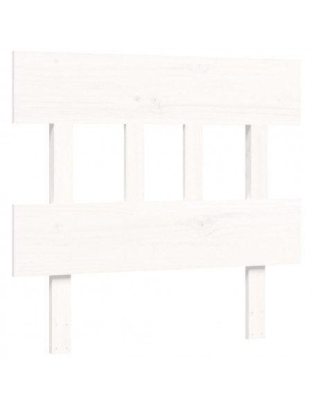 Giroletto con Testiera Bianco 100x200 cm in Legno Massello