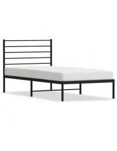 Giroletto con Testiera in Metallo Nero 107x203 cm 2