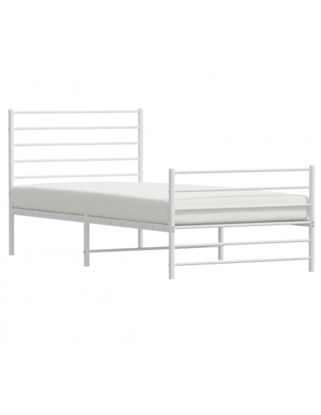 Giroletto con Testiera e Pediera Metallo Bianco 90x190 cm