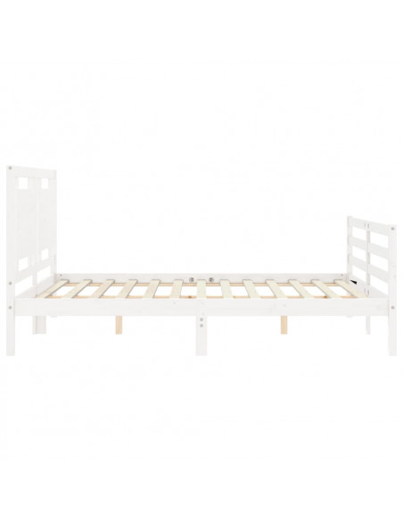 Giroletto con Testiera Bianco King Size in Legno Massello