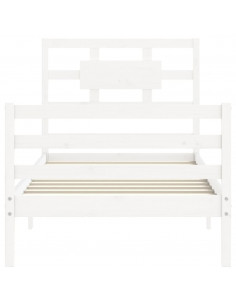 Giroletto con Testiera Bianco Single in Legno Massello 2