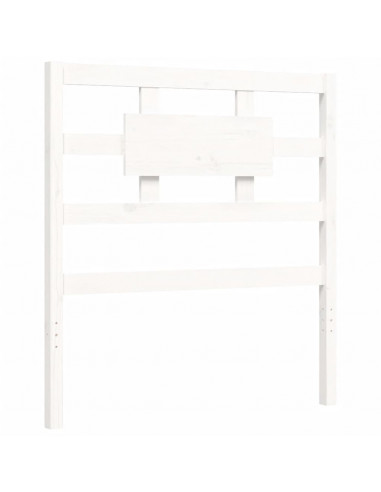 Giroletto con Testiera Bianco Single in Legno Massello