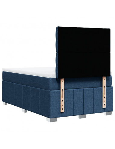 Giroletto a Molle con Materasso Blu 120x190 cm in Tessuto