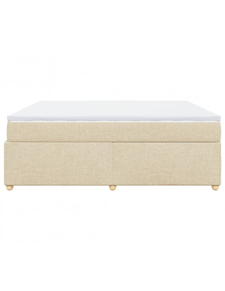 Giroletto a Molle con Materasso Crema 180x200 cm in Tessuto