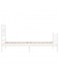 Giroletto con Testiera Bianco Single in Legno Massello 2