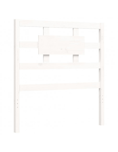 Giroletto con Testiera Bianco Single in Legno Massello