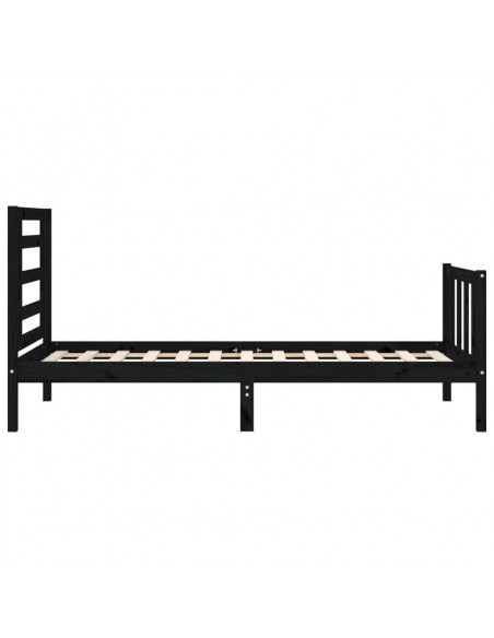 Giroletto con Testiera Nero Small Single in Legno Massello