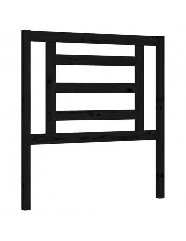 Giroletto con Testiera Nero Small Single in Legno Massello