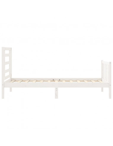 Giroletto con Testiera Bianco Single in Legno Massello