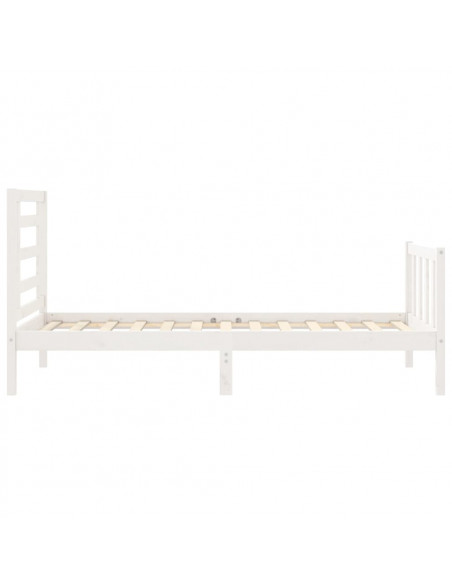 Giroletto con Testiera Bianco Single in Legno Massello