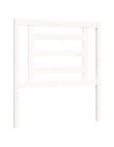 Giroletto con Testiera Bianco Single in Legno Massello