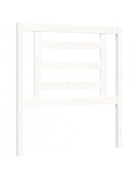 Giroletto con Testiera Bianco Single in Legno Massello