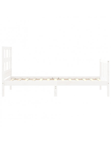 Giroletto con Testiera Bianco Single in Legno Massello
