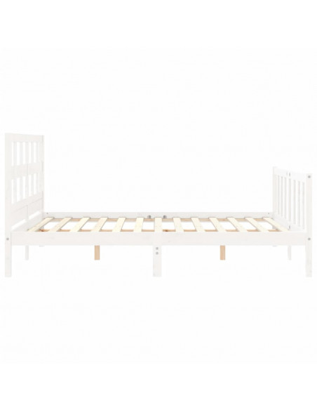 Giroletto con Testiera Bianco King Size in Legno Massello
