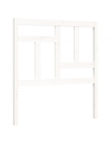 Giroletto con Testiera Bianco Single in Legno Massello