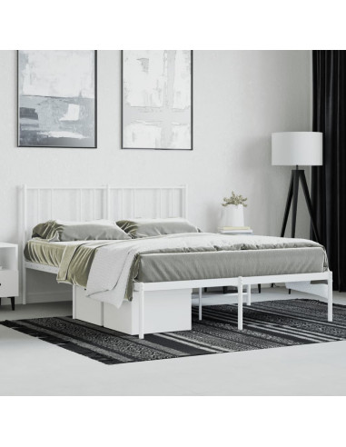 Giroletto con Testiera Metallo Bianco 140x190 cm