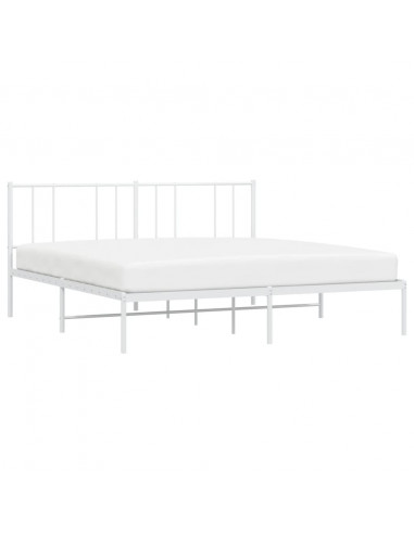 Giroletto con Testiera Metallo Bianco 180x200 cm