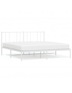 Giroletto con Testiera Metallo Bianco 183x213 cm 2