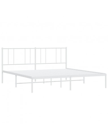 Giroletto con Testiera Metallo Bianco 183x213 cm