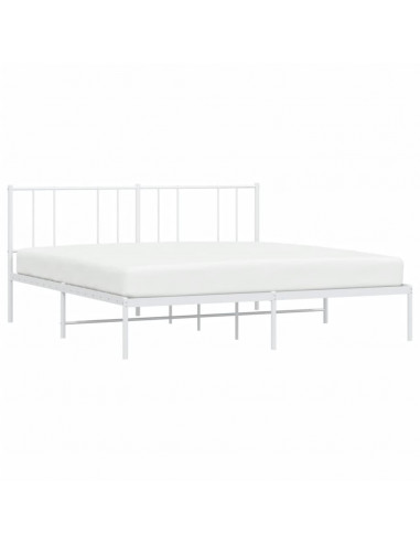 Giroletto con Testiera Metallo Bianco 183x213 cm