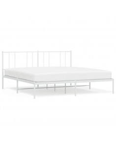 Giroletto con Testiera Metallo Bianco 193x203 cm 2