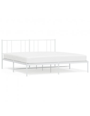 Giroletto con Testiera Metallo Bianco 193x203 cm