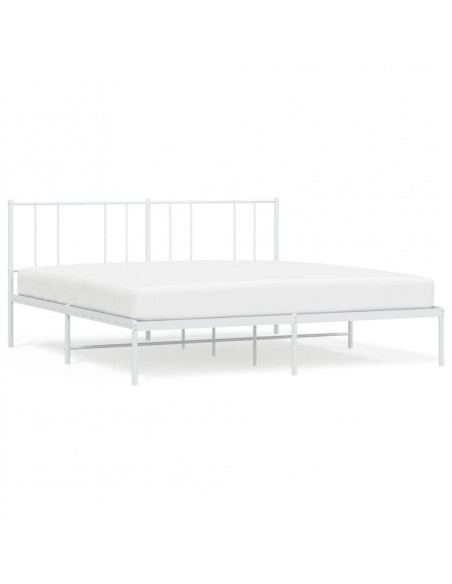 Giroletto con Testiera Metallo Bianco 193x203 cm