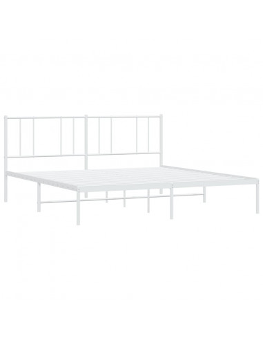 Giroletto con Testiera Metallo Bianco 193x203 cm