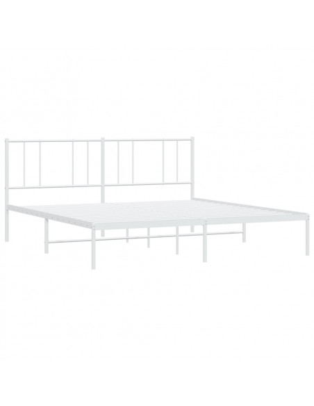 Giroletto con Testiera Metallo Bianco 193x203 cm