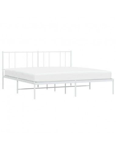 Giroletto con Testiera Metallo Bianco 193x203 cm