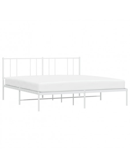 Giroletto con Testiera Metallo Bianco 193x203 cm