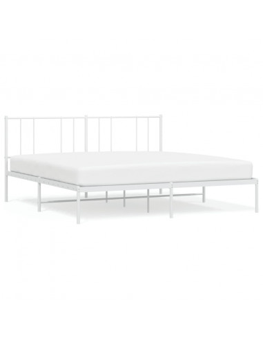 Giroletto con Testiera Metallo Bianco 200x200 cm