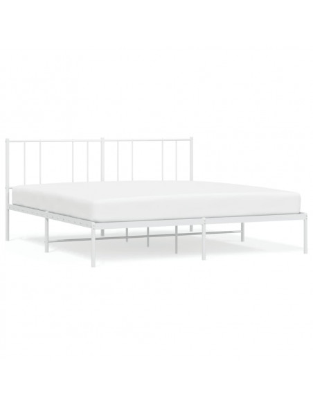 Giroletto con Testiera Metallo Bianco 200x200 cm
