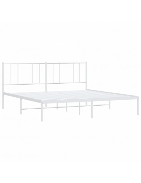 Giroletto con Testiera Metallo Bianco 200x200 cm