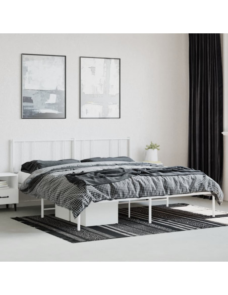 Giroletto con Testiera Metallo Bianco 200x200 cm