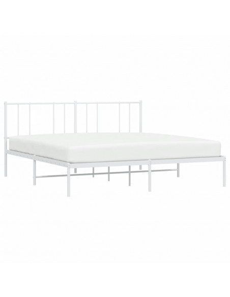 Giroletto con Testiera Metallo Bianco 200x200 cm